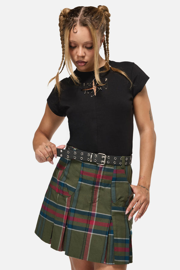 Black Friday - Star Eyelet Black Denim Belt - black