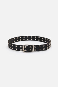 Black Friday - Star Eyelet Black Denim Belt - black