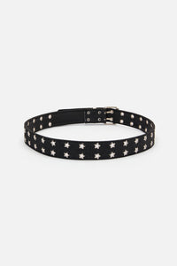 Black Friday - Star Eyelet Black Denim Belt - black