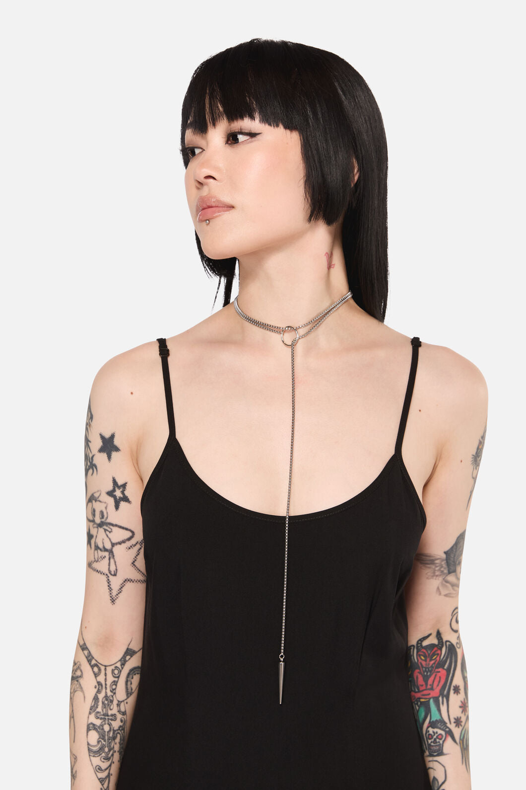 Black Friday - Chain Drop Necklace - silver