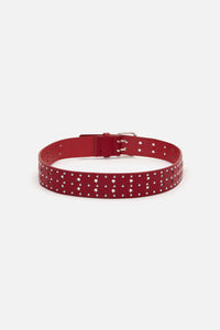 Black Friday - Star Notch Stud Belt - red