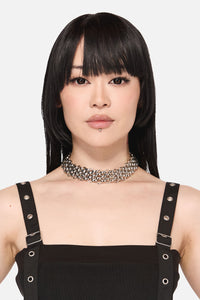 Black Friday - Metal Choker Necklace - silver