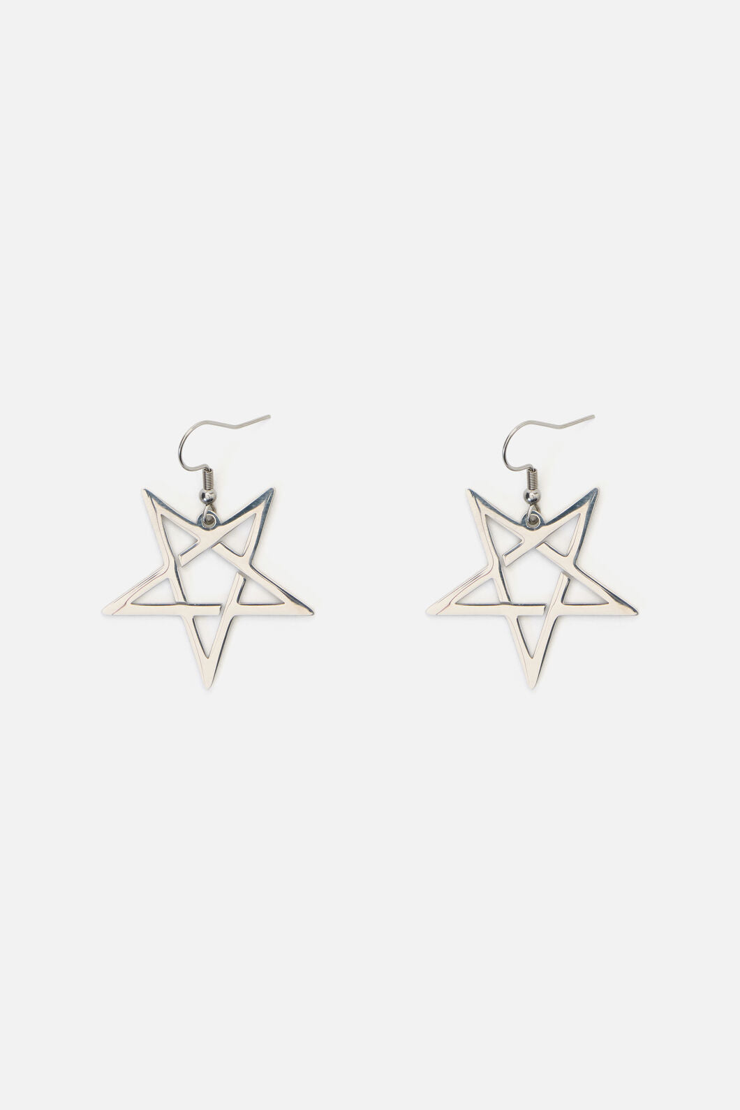 Black Friday - Inverted Pentagram Earrings - silver