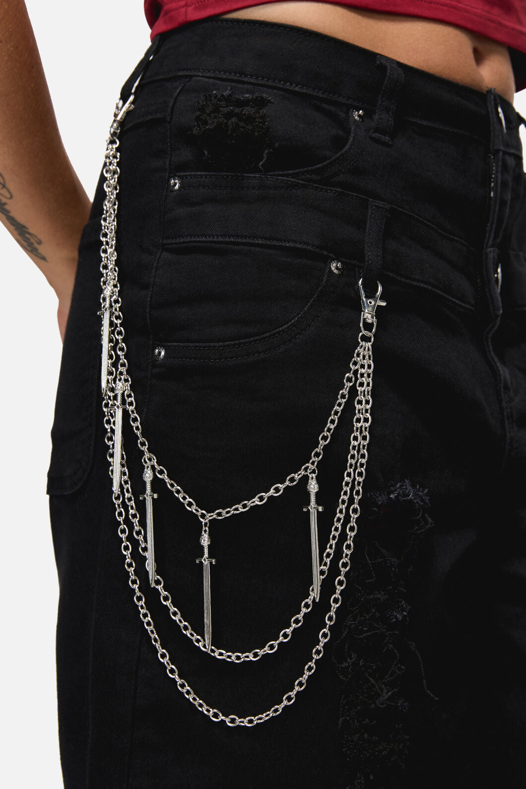 Black Friday - Sword Pant Chain - silver