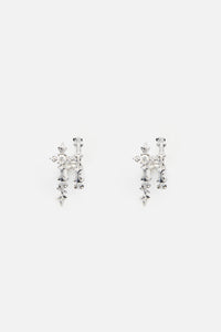 Black Friday - Double Hoop Cross Earrings - silver