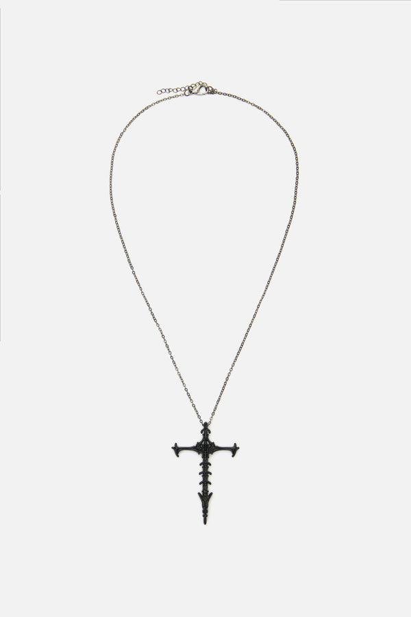 Black Friday - Boney Cross Pendant - black
