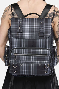 Black Friday - Grey Tartan Backpack - grey