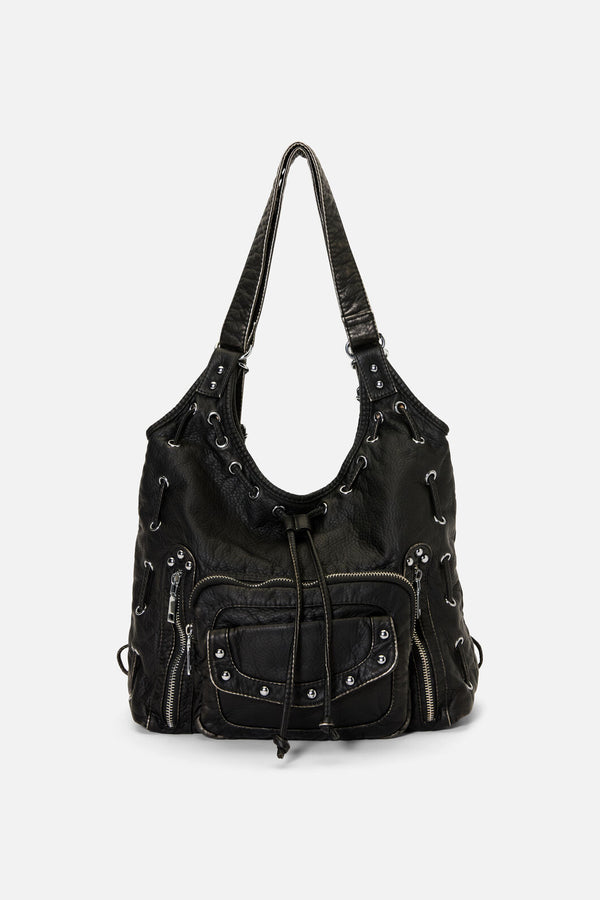 Black Friday - Large Slouch Stud Bag - black