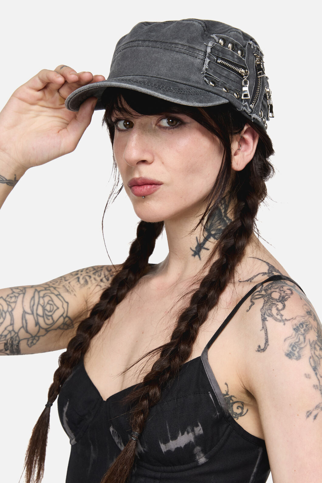 Black Friday - Stud & Zip Cap - dark-grey
