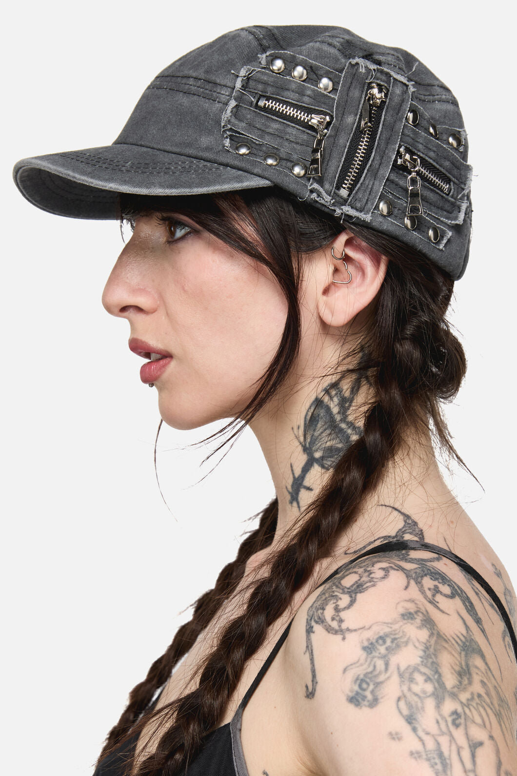 Black Friday - Stud & Zip Cap - dark-grey