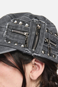Black Friday - Stud & Zip Cap - dark-grey