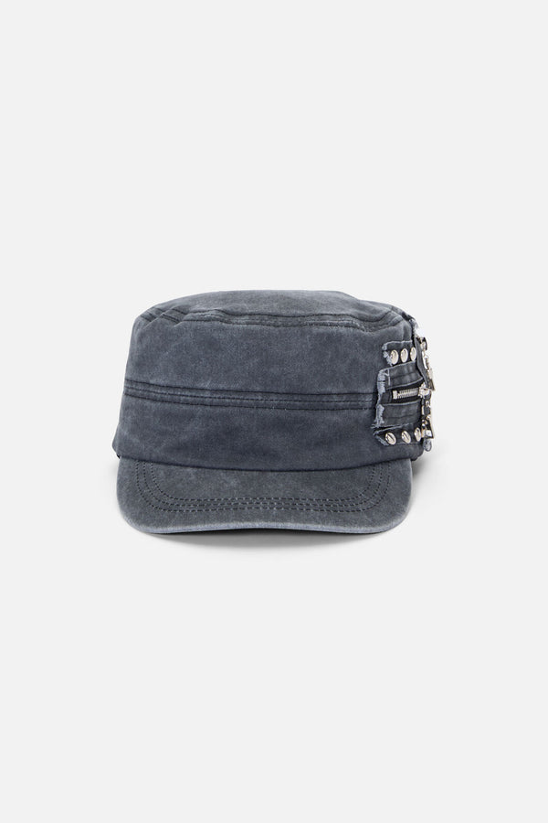 Black Friday - Stud & Zip Cap - dark-grey