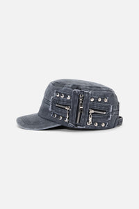 Black Friday - Stud & Zip Cap - dark-grey