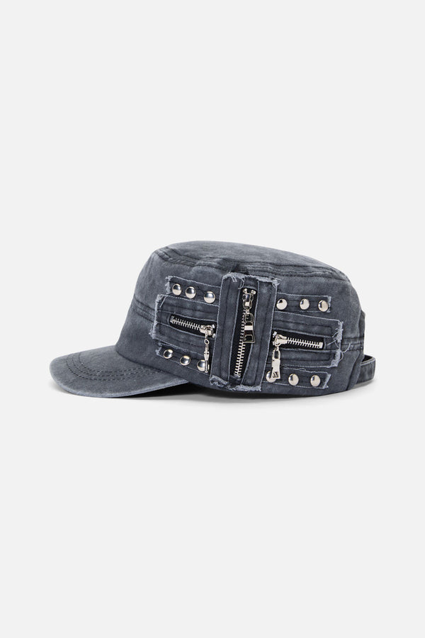 Black Friday - Stud & Zip Cap - dark-grey