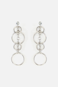 Black Friday - Ring & Chain Statement Earring - silver