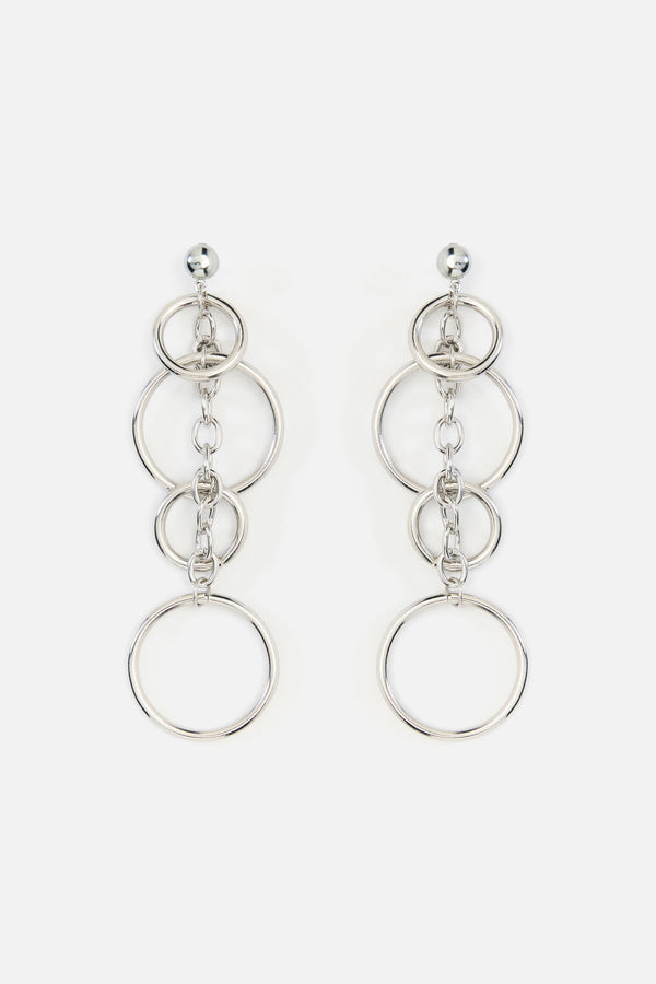 Black Friday - Ring & Chain Statement Earring - silver