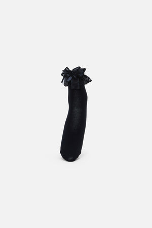 Black Friday - Black Classic Lace Top Socks - black