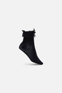 Black Friday - Black Classic Lace Top Socks - black