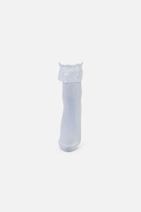 Black Friday - White Classic Lace Top Socks - white