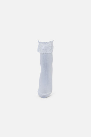 Black Friday - White Classic Lace Top Socks - white