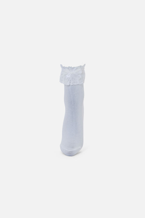 Black Friday - White Classic Lace Top Socks - white