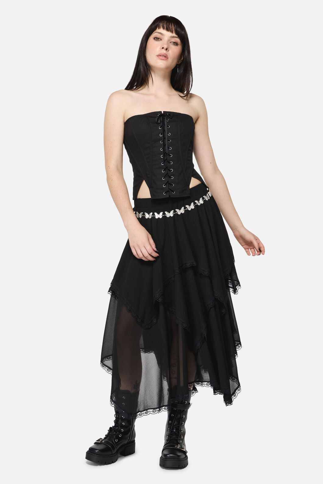 Black Friday - Butterfly Hip Waist Chain - silver