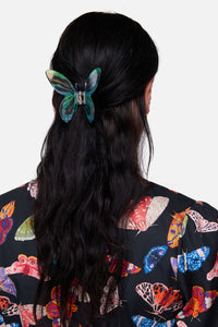 Black Friday - Butterfly Claw Clip - teal-black
