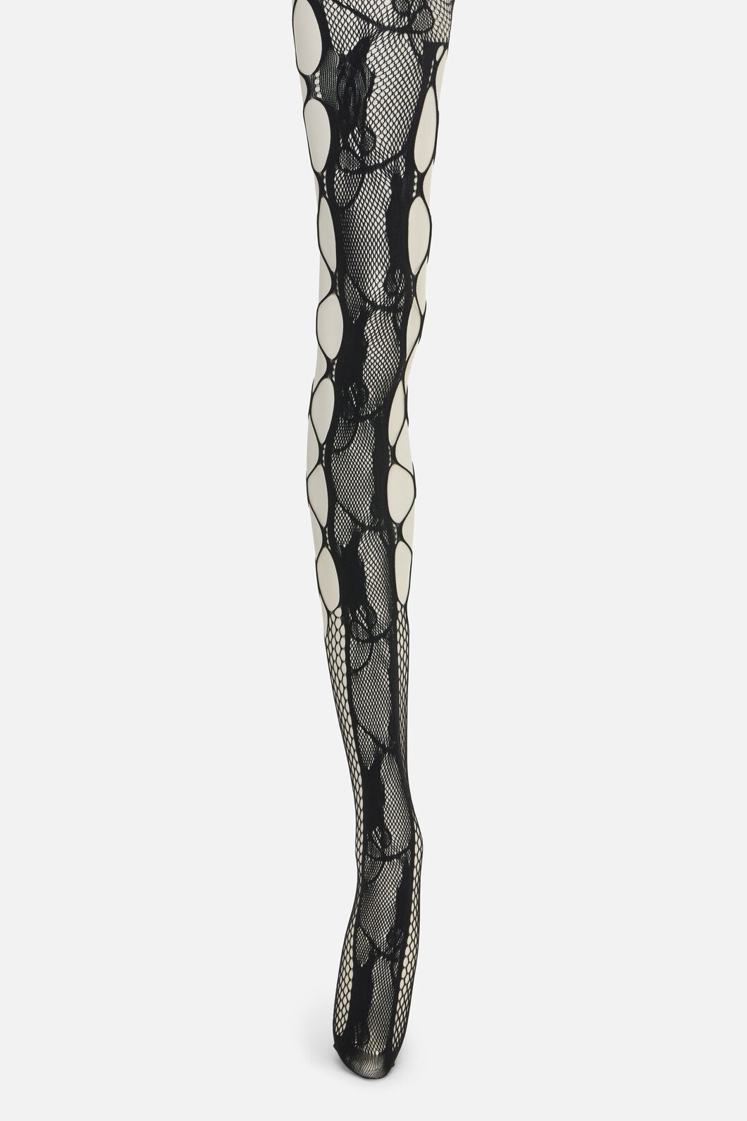 Black Friday - Cut Out Floral Mesh Tights - black