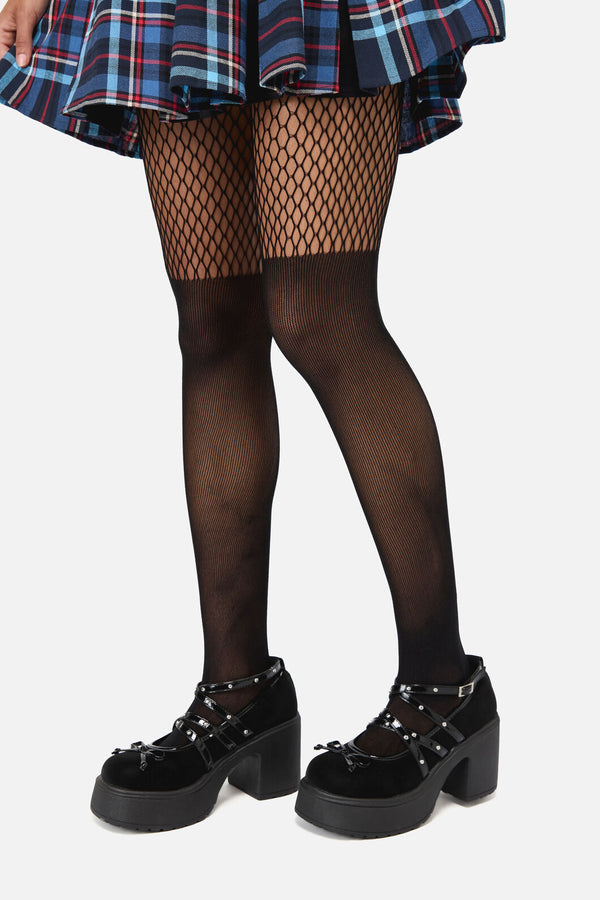 Black Friday - Fishnet Thigh Tights - black