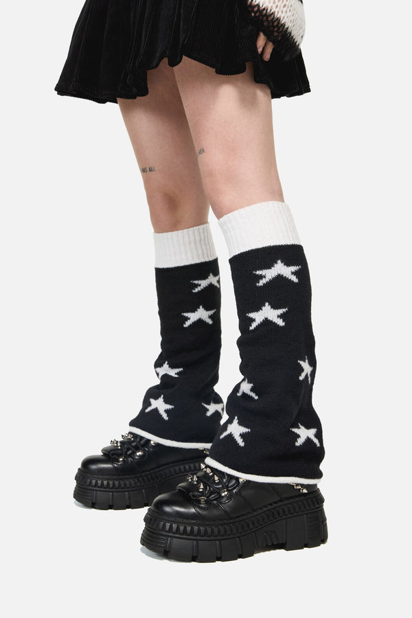Black Friday - Black Stars Leg Warmers - black