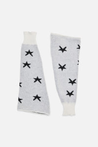 Black Friday - White Stars Leg Warmers - white