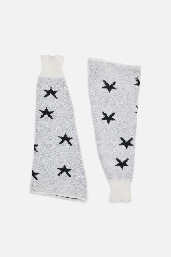 Black Friday - White Stars Leg Warmers - white