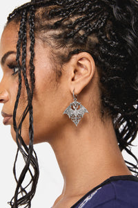Black Friday - Bat Sleeper Earrings - silver
