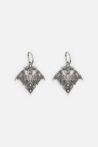 Black Friday - Bat Sleeper Earrings - silver