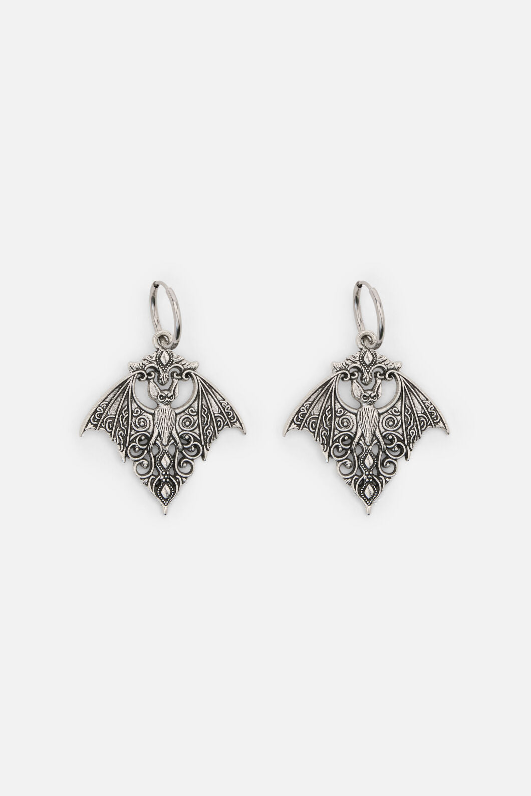 Black Friday - Bat Sleeper Earrings - silver