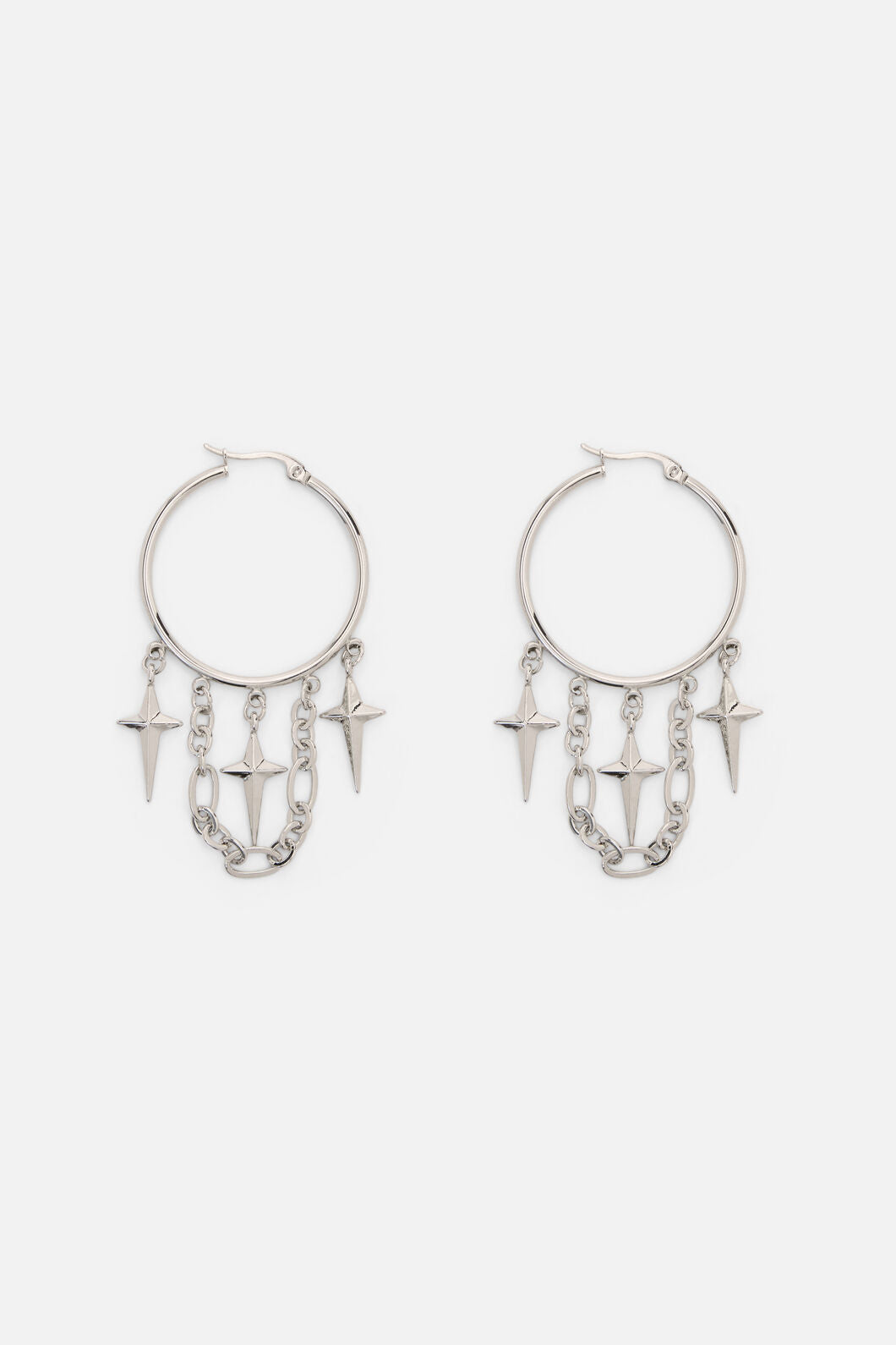 Black Friday - Charming Star Hoops - silver