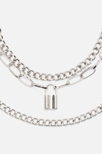 Black Friday - Layered Punk Necklace - silver