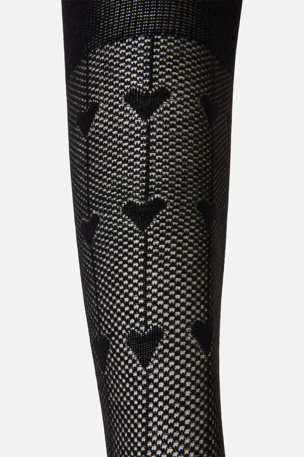 Black Friday - Hearts Long Mesh Socks - black