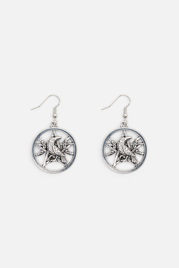 Black Friday - Witches Raven Earrings - silver