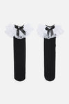 Black Friday - Black Lacey Long Socks - black