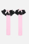 Black Friday - Pink Lacey Long Socks - pink