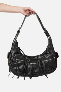 Black Friday - Pocketed Adjustable Handbag - black