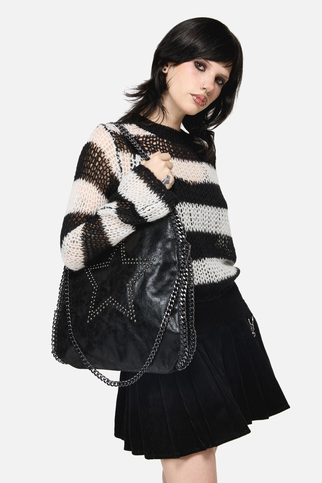 Black Friday - Star & Chain Slouch Bag - black