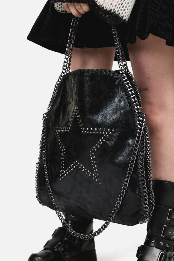 Black Friday - Star & Chain Slouch Bag - black