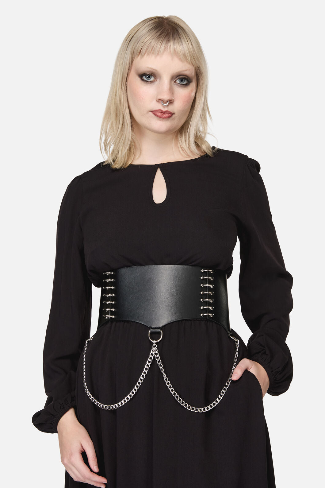 Black Friday - Side Ringed Corset Belt - black