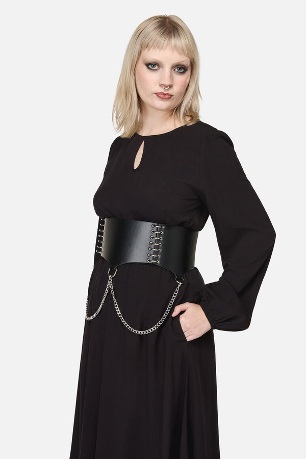 Black Friday - Side Ringed Corset Belt - black