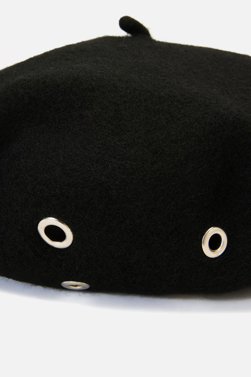 Black Friday - Eyelet Wool Beret - black