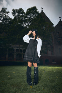 Black Friday - Chain & Zip Strap Leg Warmers - black