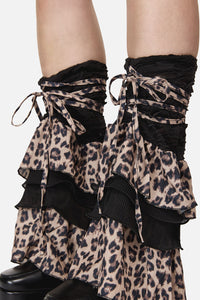 Black Friday - Strappy Leopard Leg Warmers - leopard