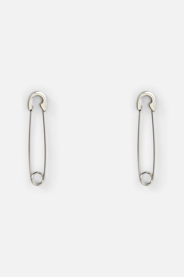 Black Friday - Safety Pin Earrings - silver